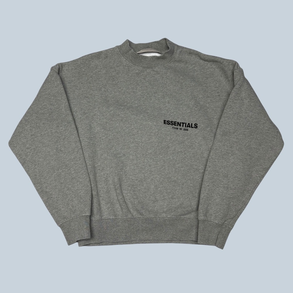 Fear of God Essentials Mock Neck Sweatshirt Grey Logo Pullover XXS